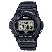 【CASIO】復古經典圓形錶殼電子錶-黑(W-219H-1A)