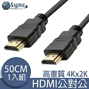 UniSync HDMI轉HDMI高畫質4K影音認證傳輸線 50CM