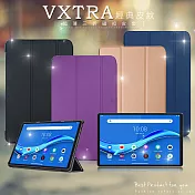 VXTRA 聯想 Lenovo Tab M10 HD (2nd Gen) TB-X306F 經典皮紋三折保護套 平板皮套 科幻黑