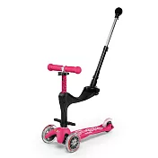 【Micro 滑板車】Mini 3in1 Deluxe Plus (附家長後推桿) - 粉紅色