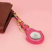 【OMC】AirTag 歐洲植鞣革保護套/鑰匙圈(粉色)- 全開孔