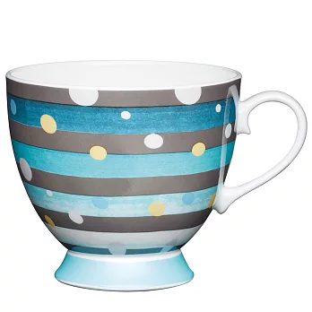 《KitchenCraft》高腳骨瓷馬克杯(繽紛藍400ml) | 水杯 茶杯 咖啡杯