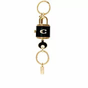 COACH C Logo 鎖頭及鑰匙吊飾/鑰匙圈 (黑色)