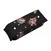 【Halace】光珠花雕紋-日式棉製兩翻防水衛生紙套(1入) 黑中野薔薇