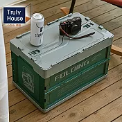 【Truly House】摺疊收納箱 滑扣箱蓋升級款/露營/野餐/收納(四色任選) 綠色