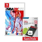 NS 任天堂 Switch NBA 2K22 外文封面 中文版 + 記憶卡128G組合