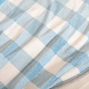 《田中保暖試驗所》高密度舒柔 法蘭絨薄毯 150x200cm 暖毯 冷氣毯 毯被 輕柔綿密(多色任選) 蔚藍格紋