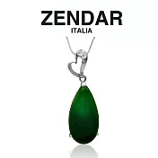 【ZENDAR】頂級北美碧玉水鑽梨形墜鍊 13x25mm (Z6021)