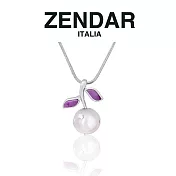 【ZENDAR】頂級淡水珍珠水鑽墜鍊 11~12mm (Z7004)