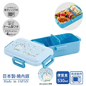 【日系簡約】日本製 哆啦A夢 粉藍便當盒 保鮮餐盒 抗菌加工Ag+ 530ML(日本境內版)
