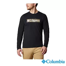 Columbia 哥倫比亞 男款- 純棉長袖LOGO上衣-黑色 UAE21860 M 亞規