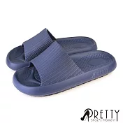 【Pretty】男女款舒適微厚底防水拖鞋/室內拖鞋/浴室拖鞋 JP23 藍色