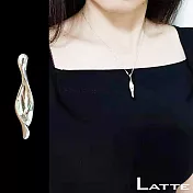 LATTE 幽蘭 925純銀蘭花造型墬飾項鍊(MIT)