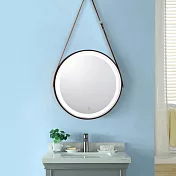 H&R安室家 里昂皮帶 智能LED發光觸控燈鏡 ZA0200(掛鏡/浴鏡/化妝鏡/鏡子) 咖啡色