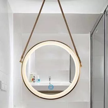 H&R安室家 里昂皮帶 智能LED發光觸控燈鏡 ZA0200(掛鏡/浴鏡/化妝鏡/鏡子) 金色