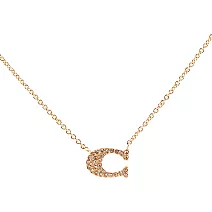COACH C Logo水鑽項鍊 (金色)