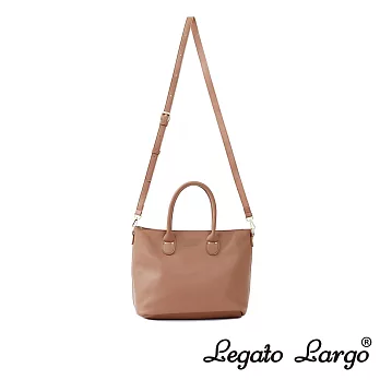 Legato Largo Lineare 氣質簡約輕柔皮革兩用托特斜背包- 焦糖駝色