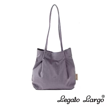Legato Largo Voga 抽褶造型燈芯絨托特包- 淺紫色