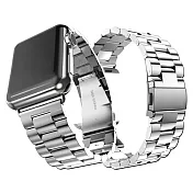 Apple Watch 不鏽鋼三珠蝶扣錶帶-贈拆錶器(星空銀-45mm)