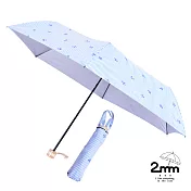 【2mm】銀膠抗UV 蝴蝶結條紋輕量手開傘_ 藍色