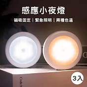 感應小夜燈(3入/組)-(黃/白)二色可選 黃光