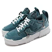 Nike 休閒鞋 Dunk Low Disrupt 女鞋 基本款 解構 質感 絨布 球鞋穿搭 藍綠 白 DO5219-010 22cm BLUE/WHITE