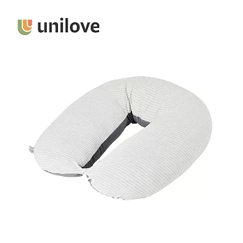 unilove 英國Hopo多功能孕哺枕枕套+枕芯組 - 有機棉系列 - 條紋灰