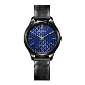 CITIZEN LADY’S 法式菱格紋時尚腕錶-黑X藍