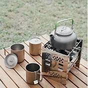HaoO 露營茶壺鍋具套組 灰銀色
