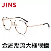 JINS 金屬潮流大框眼鏡(AMMF19S335) 銅黑