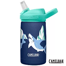 【美國 CamelBak】350ml eddy+ kids兒童吸管不鏽鋼保溫瓶(保冰) - 冰河鯊魚