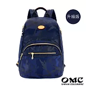 【OMC】輕盈紓壓雙側拉鍊防盜後背包(小款)- 迷彩深藍