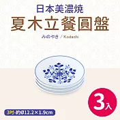 【日本美濃燒】夏木立三入餐圓盤3吋(12.2×1.9cm)