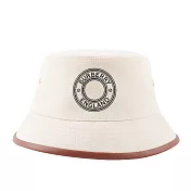 BURBERRY S/M/XL號 徽標圖案牛皮飾邊漁夫帽 (XL)(米色/焦糖色)