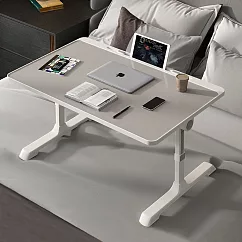 【EZlife】免組裝加大升降床上多功能筆電桌 淺灰色