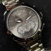 MASERATI瑪莎拉蒂精品錶,編號：R8873612002,46mm圓形黑精鋼錶殼黑色錶盤精鋼深黑色錶帶