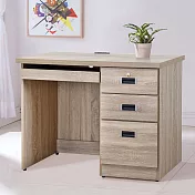 《Homelike》 可拉3.5尺附插座書桌-橡木色 辦公桌 工作桌 書桌 電腦桌 教師桌