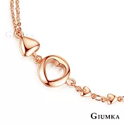 GIUMKA白K飾-手鍊心動時分愛心女士手鏈 精鍍正白K/玫瑰金 單個價格 MH06007 玫瑰金色手鍊