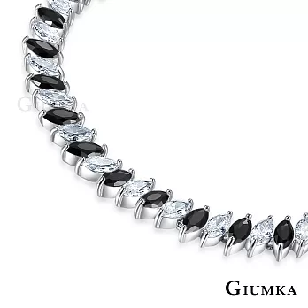 GIUMKA 白K飾-手鍊幸福微笑女士手鏈 精鍍正白K 單個價格 MH06012 黑鋯手鍊