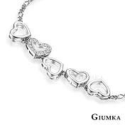 GIUMKA 白K飾-手鍊浪漫環心愛心女手鏈 精鍍正白K/玫瑰金 單個價格 MH06016 銀色手鍊