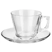 《Vega》方柄濃縮咖啡杯碟組(80ml) | 玻璃杯 義式咖啡杯 午茶杯