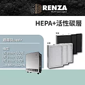 RENZA濾網 適用Blueair 650e 680i 690i 600 503 SmokeStop HEPA活性碳濾芯