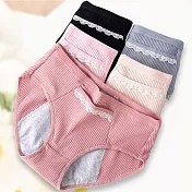 【EZlife】螺紋棉質中腰暖宮生理褲2件組 L 隨機