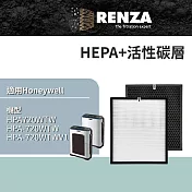 RENZA濾網 適用Honeywell HPA-720WTW 可替代HRF-Q720 L720 HEPA活性碳濾芯