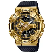 【CASIO】G-SHOCK 嘻哈街頭METAL風休閒雙顯錶-黑X金(GM-110G-1A9)