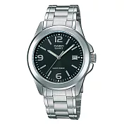 【CASIO】簡約都會紳士風不鏽鋼腕錶-銀X黑(MTP-1215A-1A)