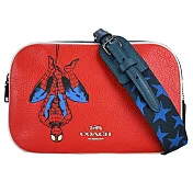 COACH MARVEL聯名蜘蛛人星星背帶雙拉鍊斜背相機包- 紅色