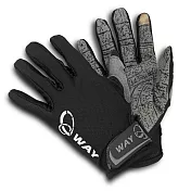 WAY A-016 運動休閒手套 保暖 防曬手套多用途合一 (黑色) 無 XL