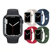 Apple Watch Series 7 (GPS+行動網路版) 45mm鋁金屬錶殼搭配運動型錶帶 午夜/午夜