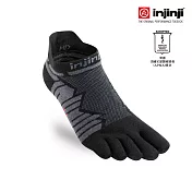 【injinji】Ultra Run終極系列五趾隱形襪 (碳黑) - NAA65 | 吸濕排汗 輕量透氣 避震緩衝 推薦跑步襪 M 碳黑
